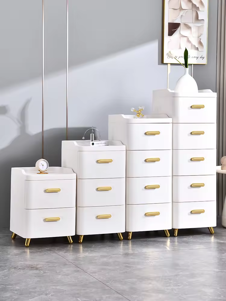 8003-5 Factory OEM Multifunction 5 layers Plastic Storage Drawers Cabinet Organizers with Wheels for Home and Office