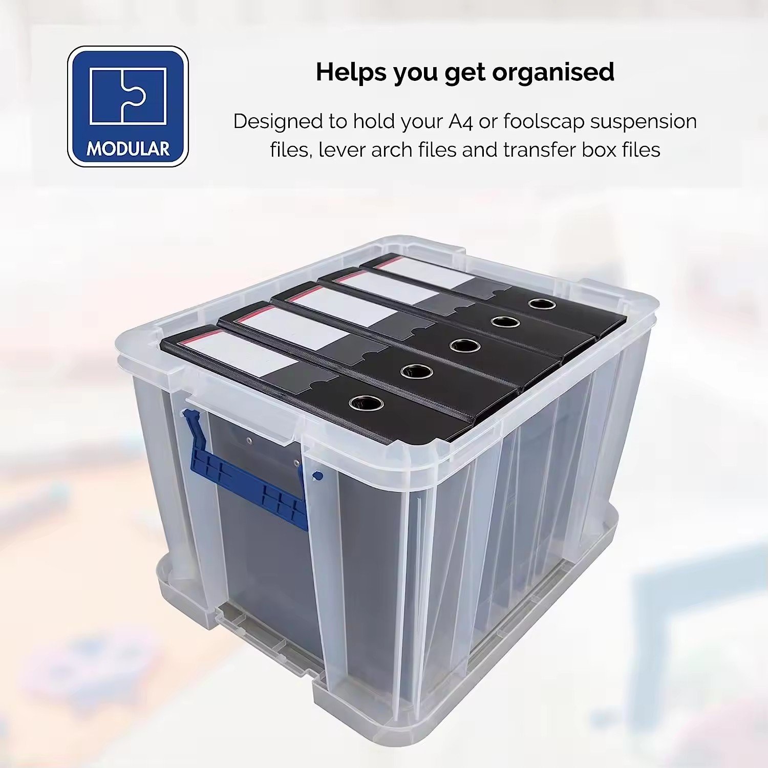 Plastic Storage Box with Lids, ProStore Super Strong Stackable Plastic Storage Boxes Clear