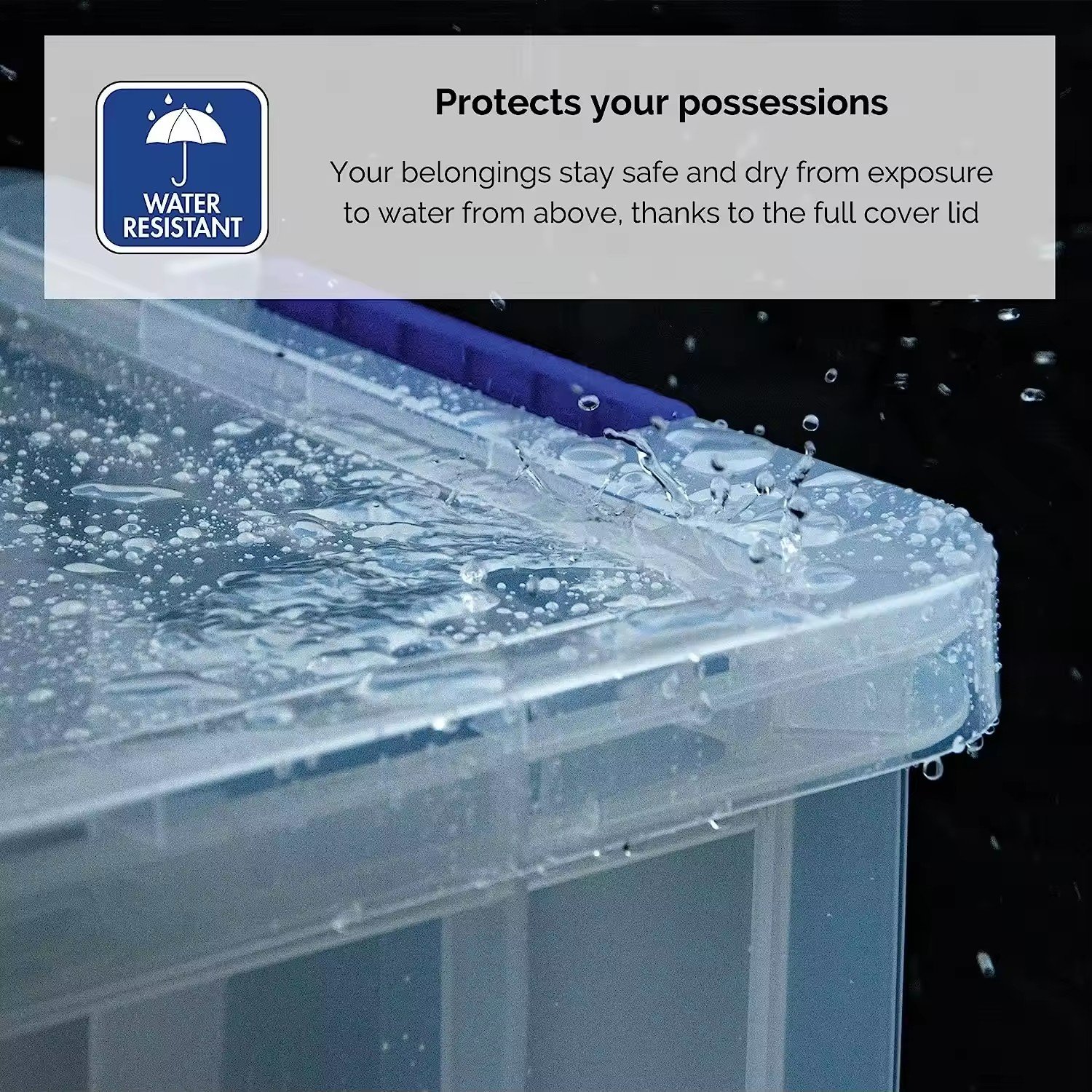 Plastic Storage Box with Lids, ProStore Super Strong Stackable Plastic Storage Boxes Clear
