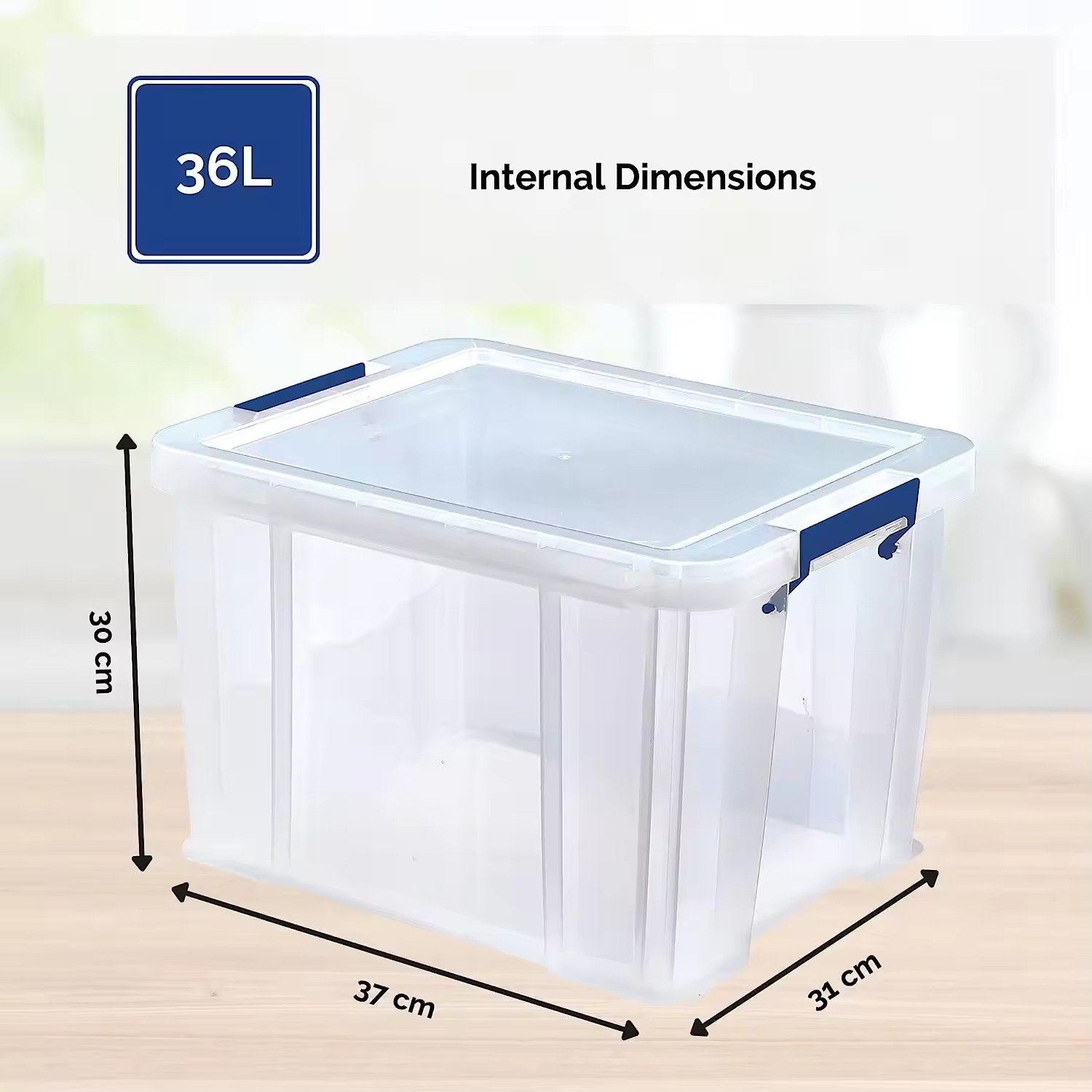 Plastic Storage Box with Lids, ProStore Super Strong Stackable Plastic Storage Boxes Clear