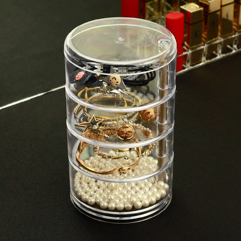 Plastic Jewelry Storage Box Transparent Creative Minimalist PET Multifunction Makeup Brush Storage Bucket Desk Organizer Box