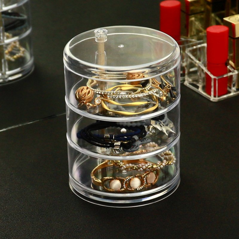 Plastic Jewelry Storage Box Transparent Creative Minimalist PET Multifunction Makeup Brush Storage Bucket Desk Organizer Box