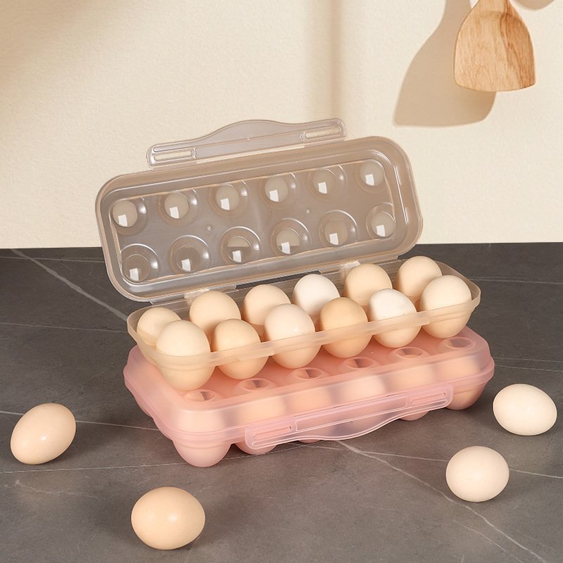 12 PCS Clear Pet Plastic Packing Egg Holder Storage Egg Kitchen Storage Box