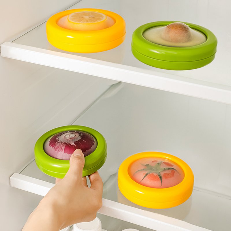 Kitchen Round refrigerator silicone fresh-keeping box Refrigerator fruits and vegetables cut in half extended fresh-keeping box
