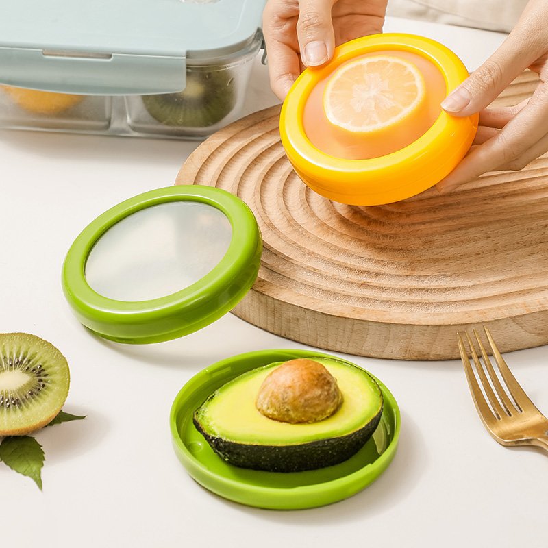 Kitchen Round refrigerator silicone fresh-keeping box Refrigerator fruits and vegetables cut in half extended fresh-keeping box