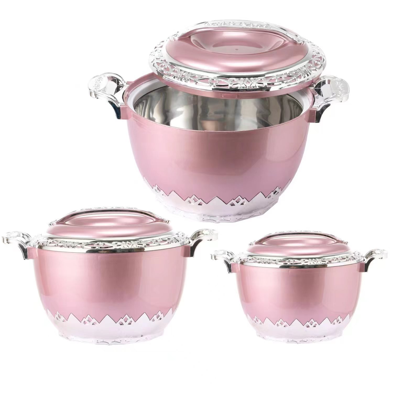 Classic Style Colorful Luxury Food Container 3L+5L+7L ABS+Stainless Steel 3pcs Set Food Storage & Container