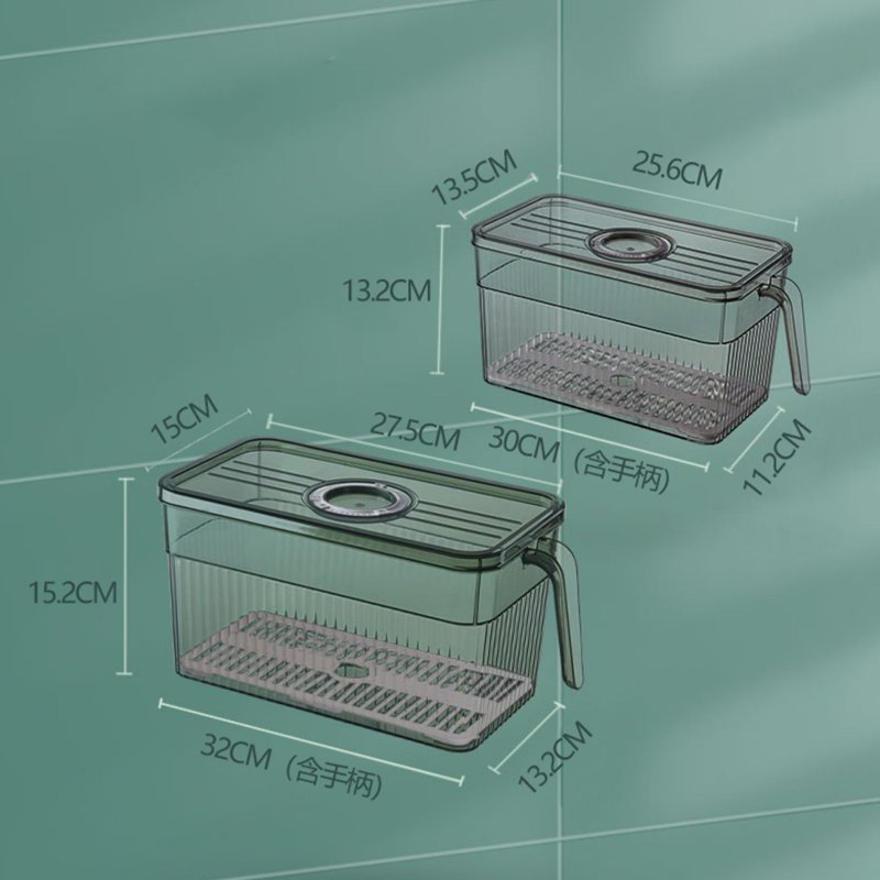 Plastic Refrigerator Storage Box Kitchen Food Fresh Storage Bin Fridge Storage Container With Handle Lid