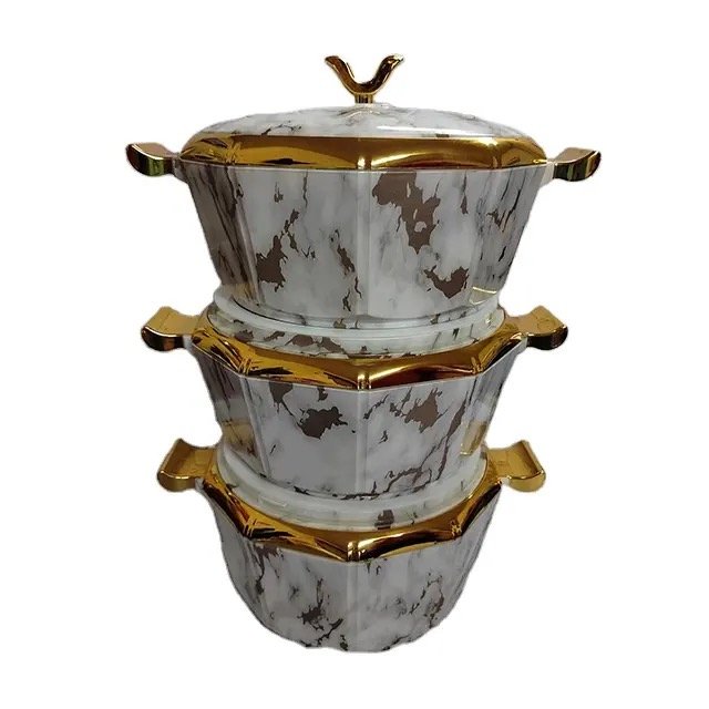 Muslin hot selling round luxury gift set for heatable 2L+2.5L+3L Africa insulated casserole food warmer