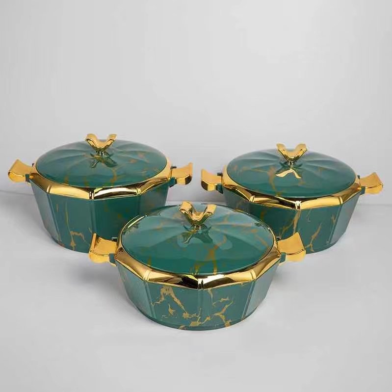 Muslin hot selling round luxury gift set for heatable 2L+2.5L+3L Africa insulated casserole food warmer