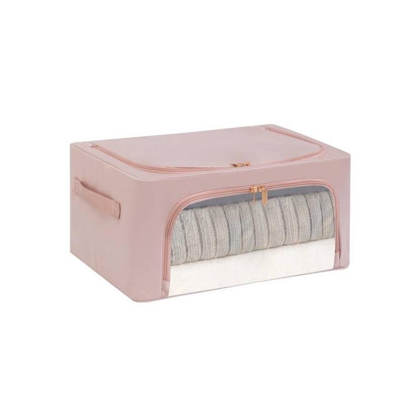 New style Visible Golden Silk Clothes Folding Satin Fabric Storage Box home storage box storage boxes & bins Wardrobe organizer