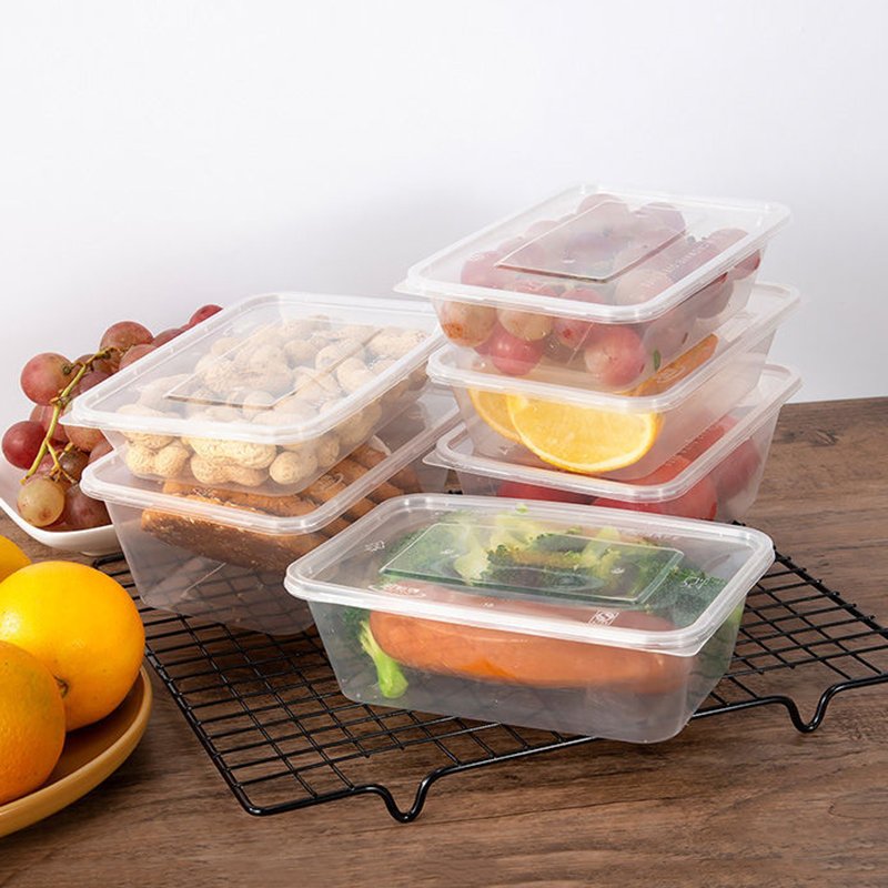 Disposable Plastic Tiffin Lunch Bento Packaging Box Leak Proof Takeaway Food Bowl Take Out To Go Storage Containers with Lid