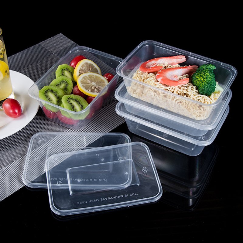 Disposable Plastic Tiffin Lunch Bento Packaging Box Leak Proof Takeaway Food Bowl Take Out To Go Storage Containers with Lid