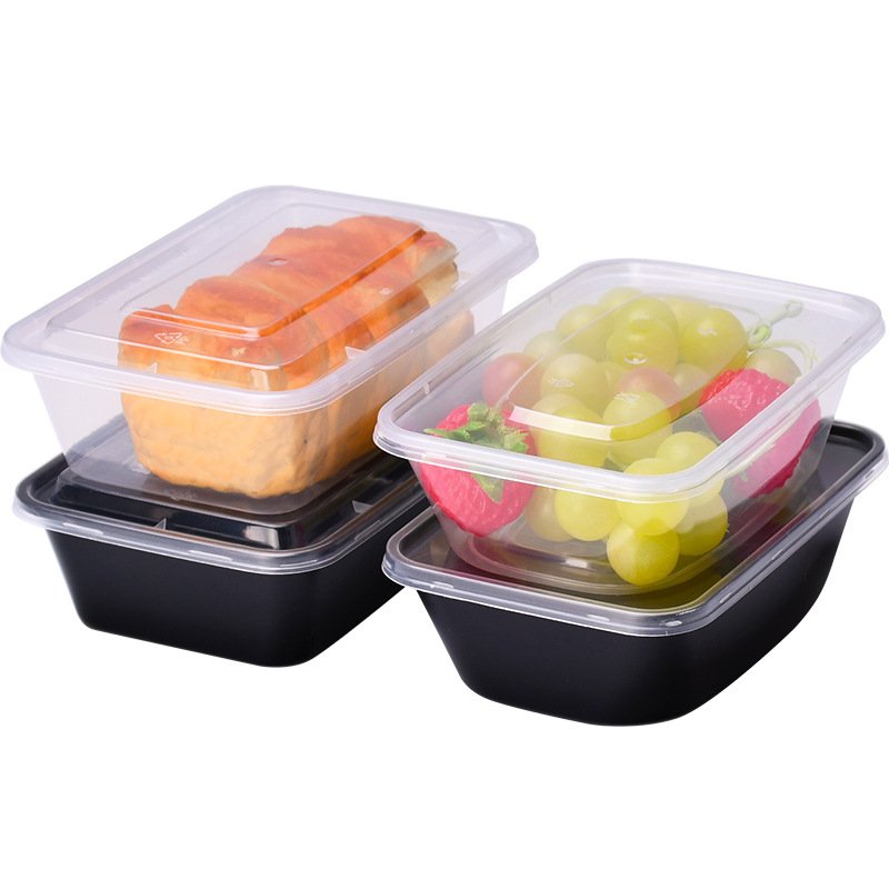 Disposable Plastic Tiffin Lunch Bento Packaging Box Leak Proof Takeaway Food Bowl Take Out To Go Storage Containers with Lid