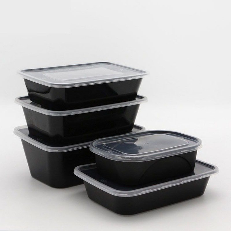 Disposable Plastic Tiffin Lunch Bento Packaging Box Leak Proof Takeaway Food Bowl Take Out To Go Storage Containers with Lid