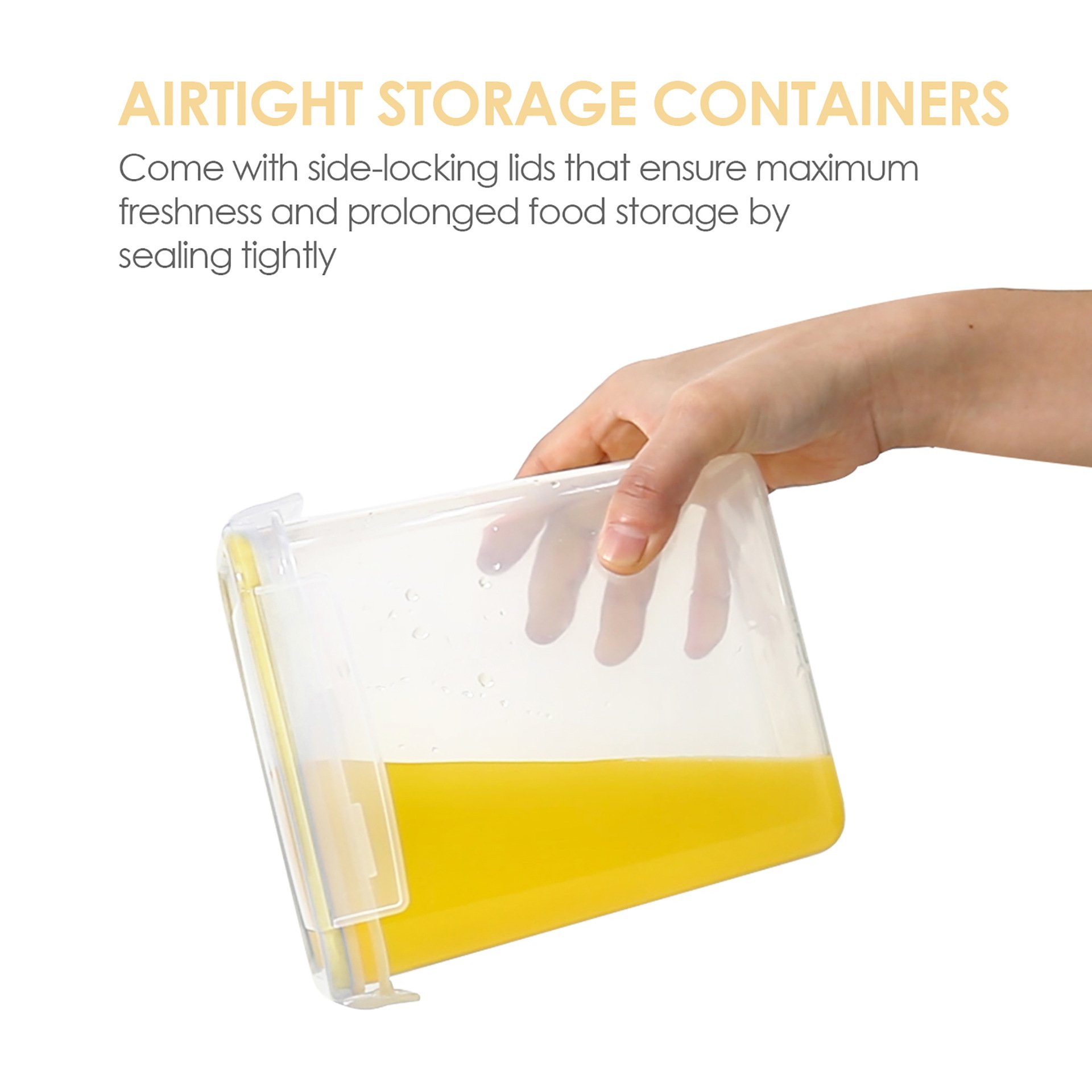 IKITCHEN Pantry Organizers 2-4piece Airtight Cereal Container Box Plastic Food Storage Containers Sets For Sugar Flour Dry Food