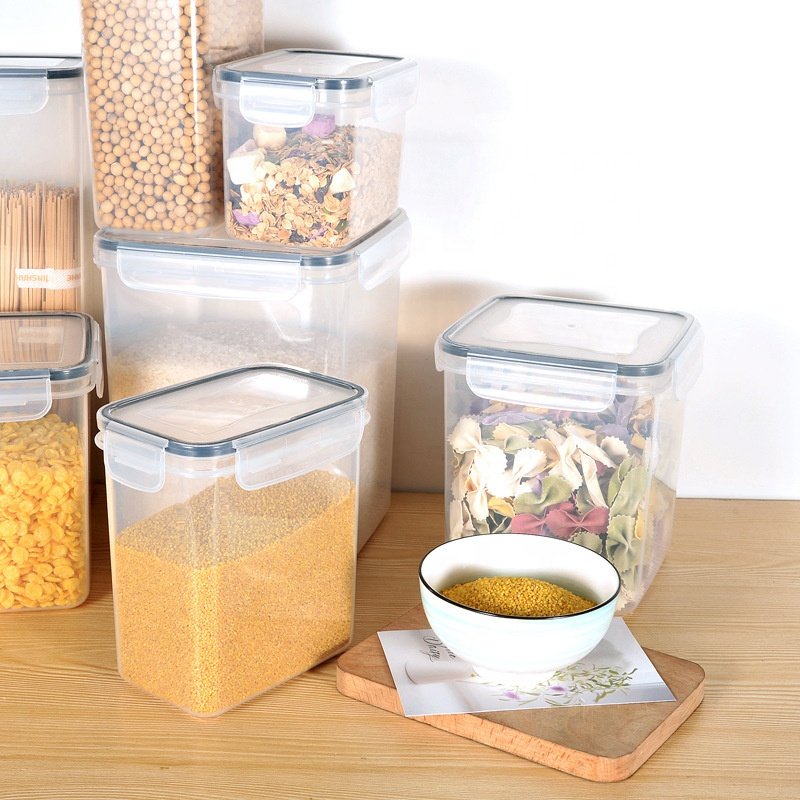 Smart Sealed 0.24L Clear Rectangular Polypropylene Container Food Storage Box with Leak Proof Snap On Lid Kitchen Accessories