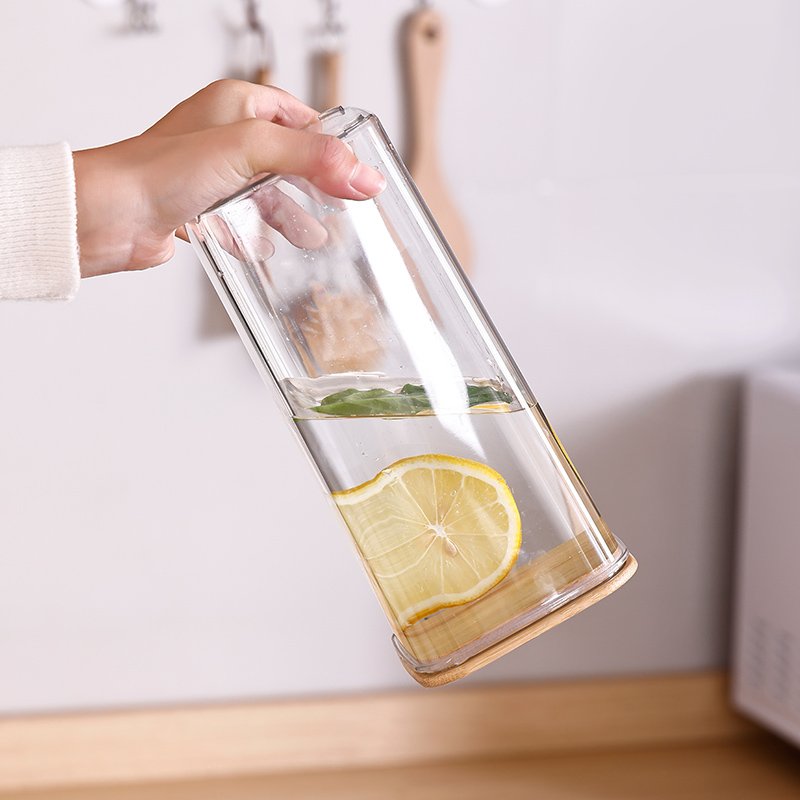 plastic Airtight Stackable airtight dry food jar cereal storage container Kitchen Pantry Snack Candy box With Bamboo Lid