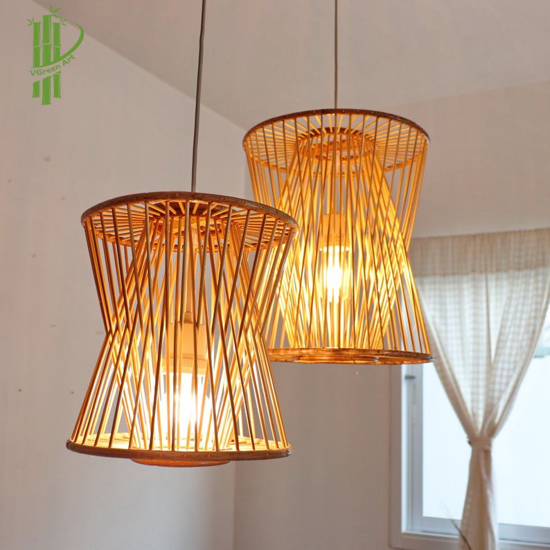 New Model 4-Tier Rattan Bamboo House Decor Rack for Shelf Organizer Coffee Household with New Lampshade Design Cheap Price