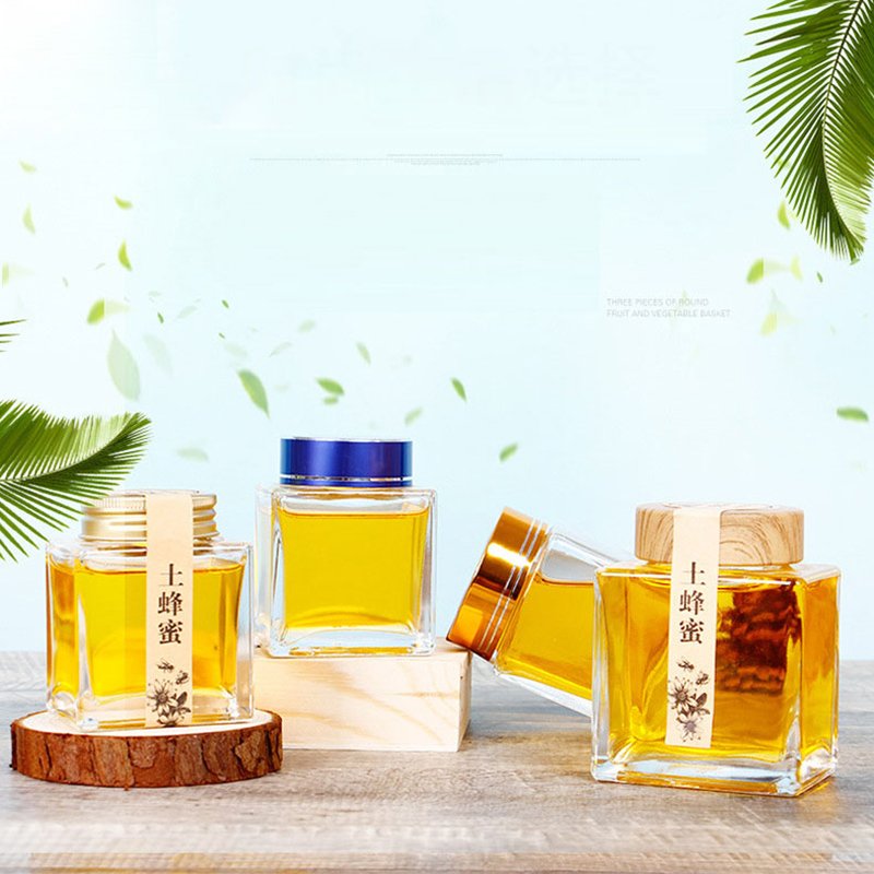 Wholesale High Quality Glass Honey Container Honey Storage Bottle Glass Honey Jar
