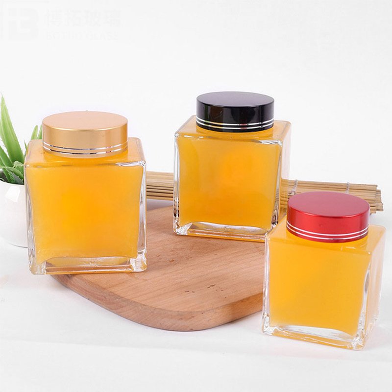 Wholesale High Quality Glass Honey Container Honey Storage Bottle Glass Honey Jar