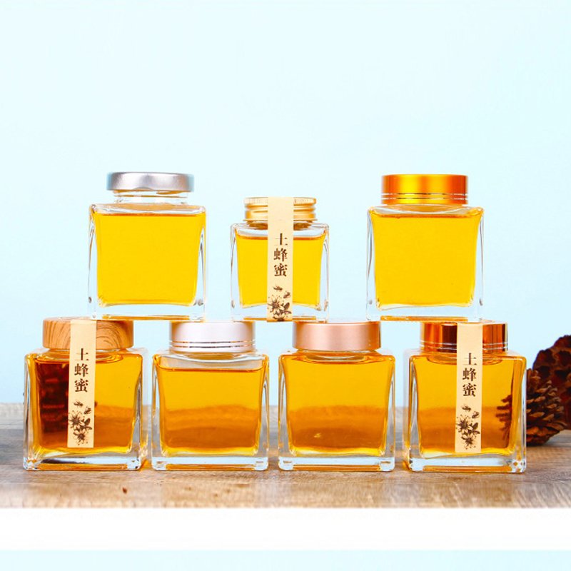 Wholesale High Quality Glass Honey Container Honey Storage Bottle Glass Honey Jar