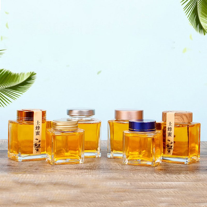 Wholesale High Quality Glass Honey Container Honey Storage Bottle Glass Honey Jar