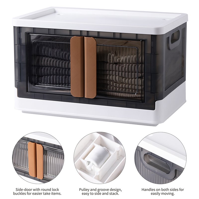 HAIXIN Collapsible Plastic Storage Bins 19 Gal Folding Storage Box Clothes Organizer Foldable Collapsible Storage Box