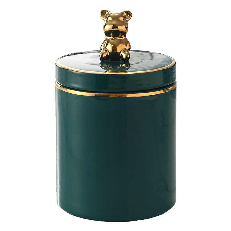 Antique Design Metal Galvanized Storage Container Vintage Style Storage Box Black Canister And Deer Design Lid Handmade Style