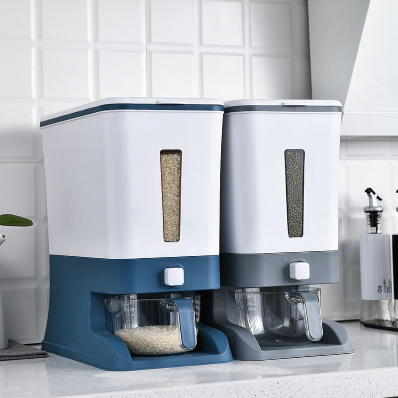10kg Eco-Friendly Plastic Rice Box Injection-Tech Grain Storage Press-Type Food Box Fresh Rice Dispenser Storage Container