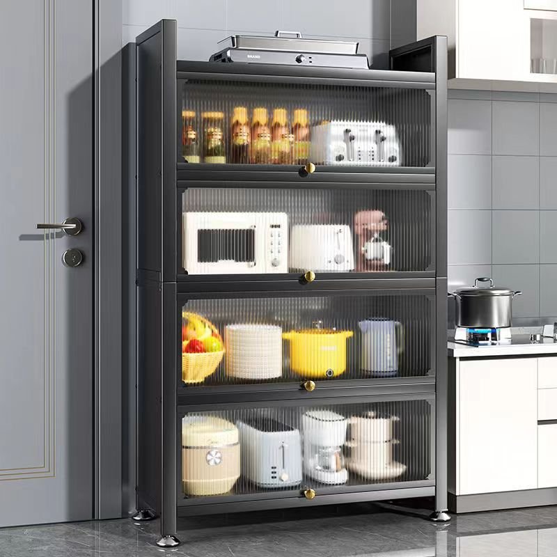 Dustproof reinforced thickened sideboard kitchen food storage cabinet with door wheels detachable floor kitchen storage rack