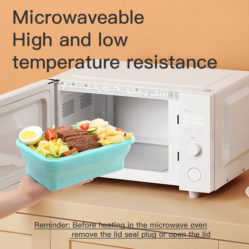 355ml 500ml 800ml 1200ml 4 Size Microwavable Silicone Food Storage Containers Collapsible Lunch Box