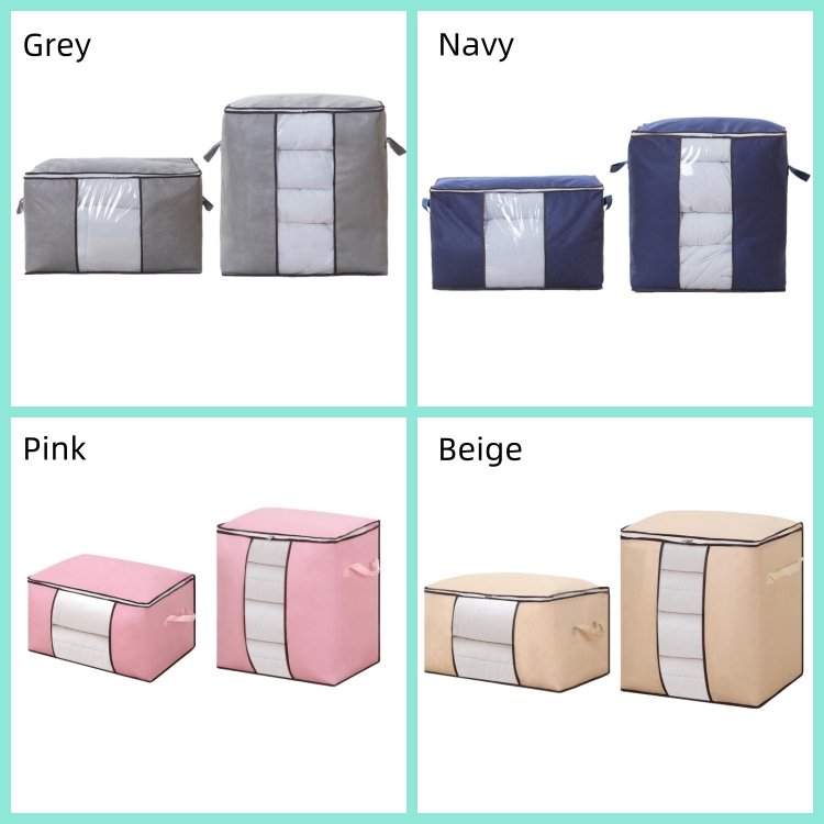 Factory Wholesale Large Capacity Home Storage Clothing Organizer Foldable Fabric Storage Boxes with PVC Window
