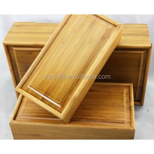 wholesale bamboo box with pull cover bamboo storage box with removable lid bamboo box for kitchen