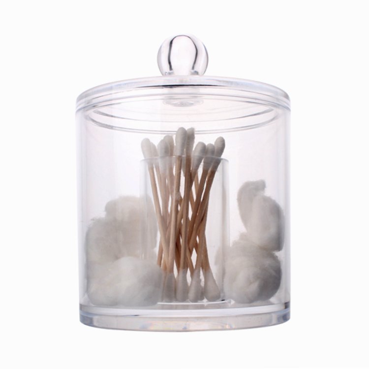 Plastic Crystal Cosmetic Organizer Small Round Makeup Storage Box