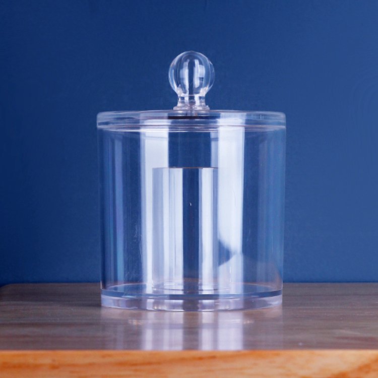 Plastic Crystal Cosmetic Organizer Small Round Makeup Storage Box