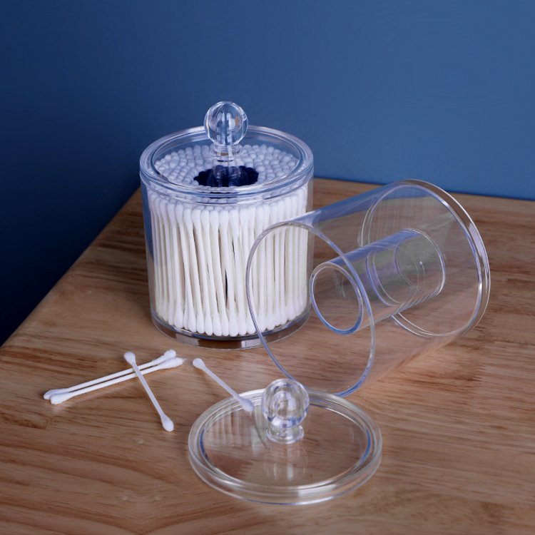 Plastic Crystal Cosmetic Organizer Small Round Makeup Storage Box