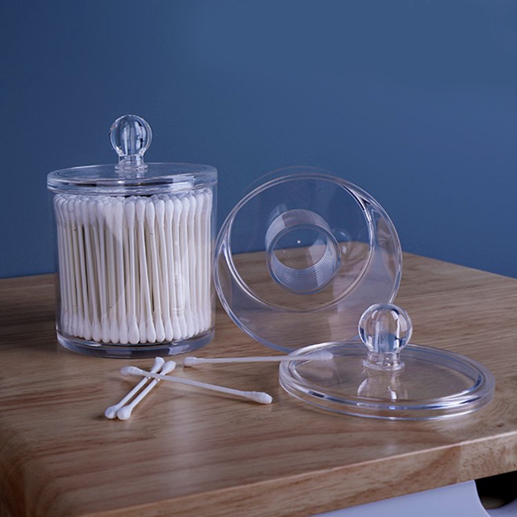 Plastic Crystal Cosmetic Organizer Small Round Makeup Storage Box