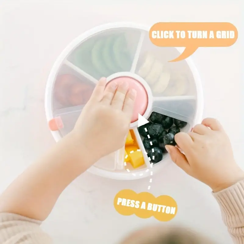 Round Plastic 5 Divided Snackle Box Container