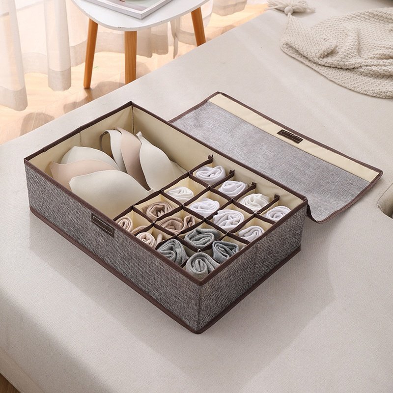 yuyang Wardrobe Clothes Organizer Drawer Organizer Storage Box for Clothes Bra Panty for Women Foldable Socks Bra Storage Boxes