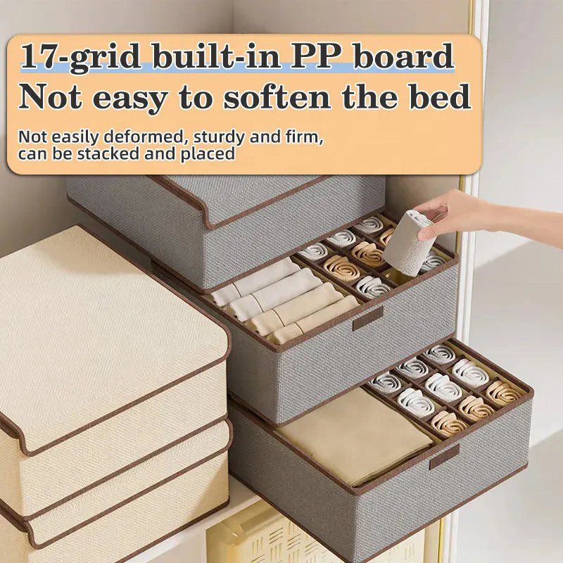 yuyang Wardrobe Clothes Organizer Drawer Organizer Storage Box for Clothes Bra Panty for Women Foldable Socks Bra Storage Boxes
