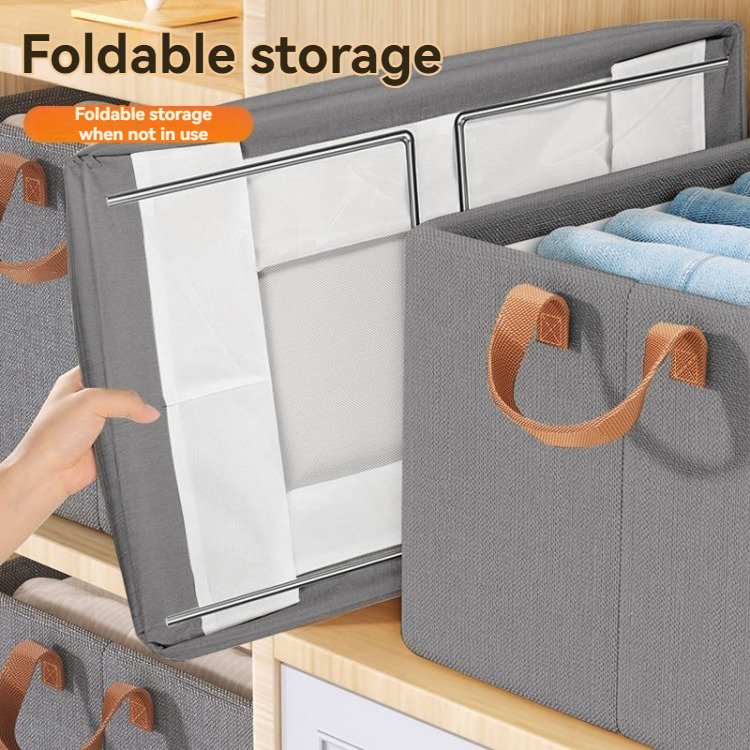 Modern Rectangle Design Foldable Storage Bins with Glossy Finish Steel Frame Closet Organizer System for Wardrobe