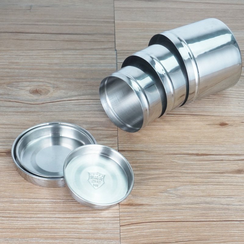 201 Stainless Steel Food Storage Box Round Preservation Box Square Food Container Set Lunch Box With Lid