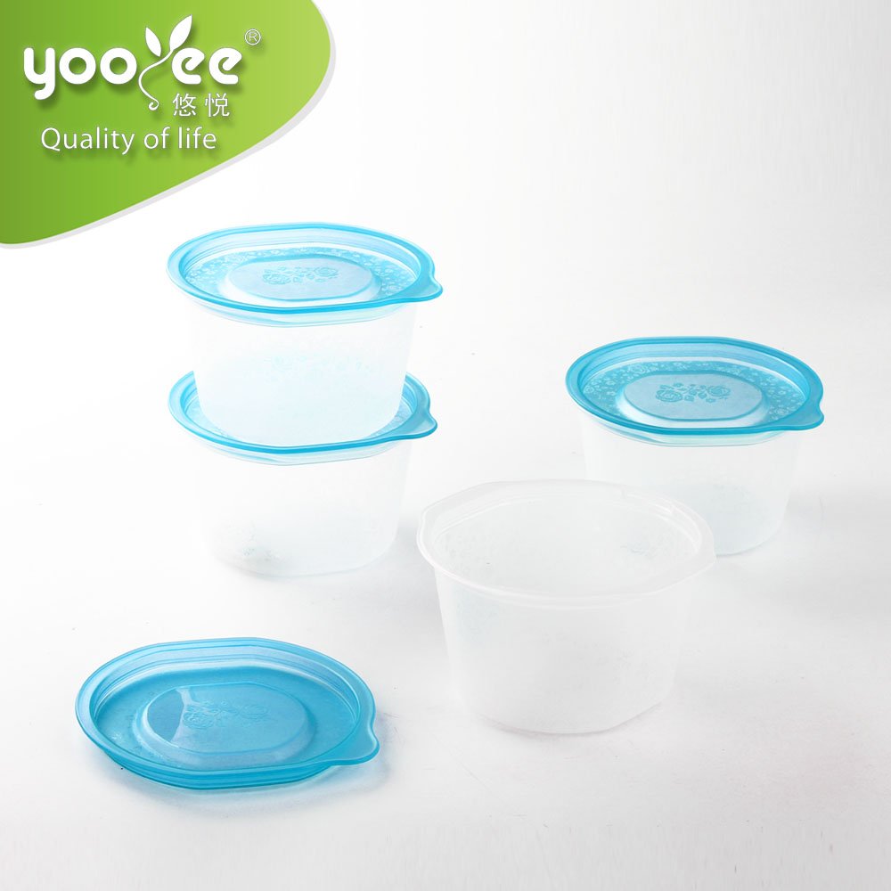 Plastic Ware Fresh Keeping Storage Box Containers 550mlx4 Pcs Storage Boxes & Bins Food Container Set Rectangle Modern 17.8/15