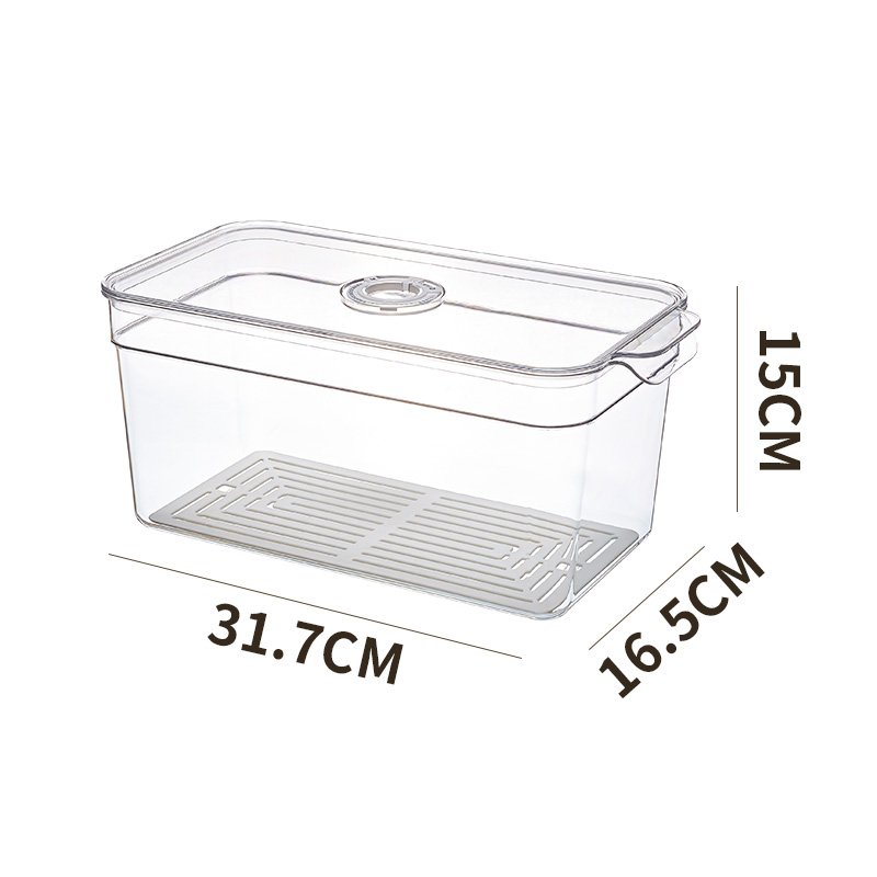 Modern 4-Piece Acrylic Food Storage Containers Set Lids Refrigerator Stackable Organizer Drawers Bins Baskets Vegetables Box
