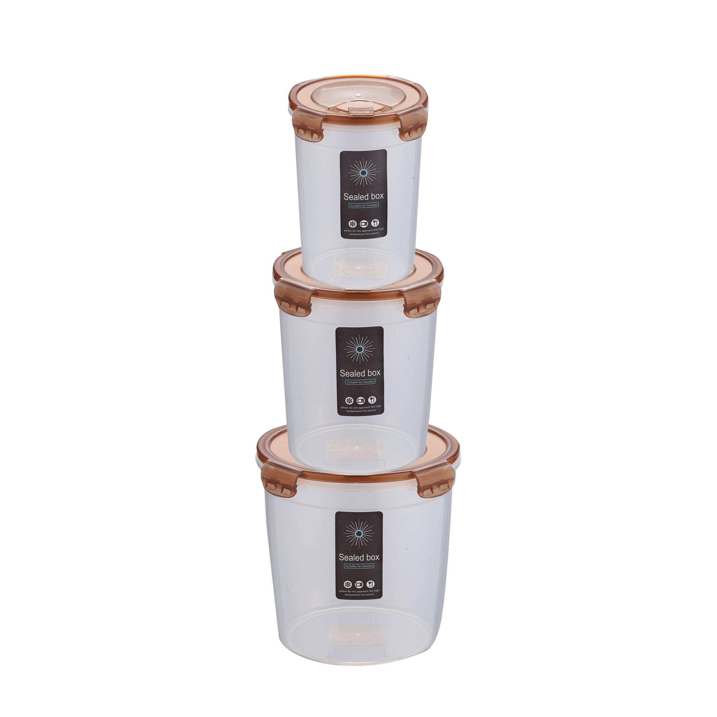 Kitchen pantry organizer grain cereal jar storage box crisper set dried fruit canister round plastic airtight food container