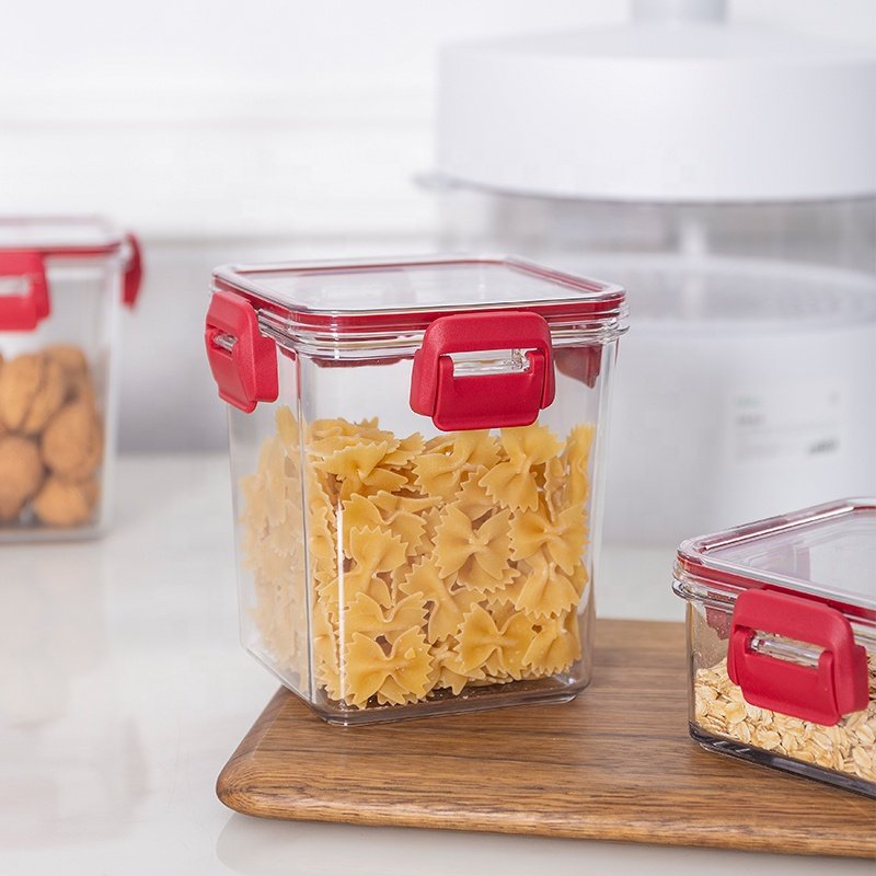 AOHEA 1.35L Modern Rectangular Plastic Food Storage Container Best Quality BPA Free with Lids for Fresh Preservation Load 5kg