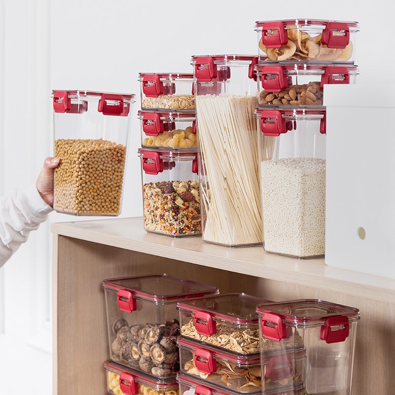 AOHEA 1.35L Modern Rectangular Plastic Food Storage Container Best Quality BPA Free with Lids for Fresh Preservation Load 5kg
