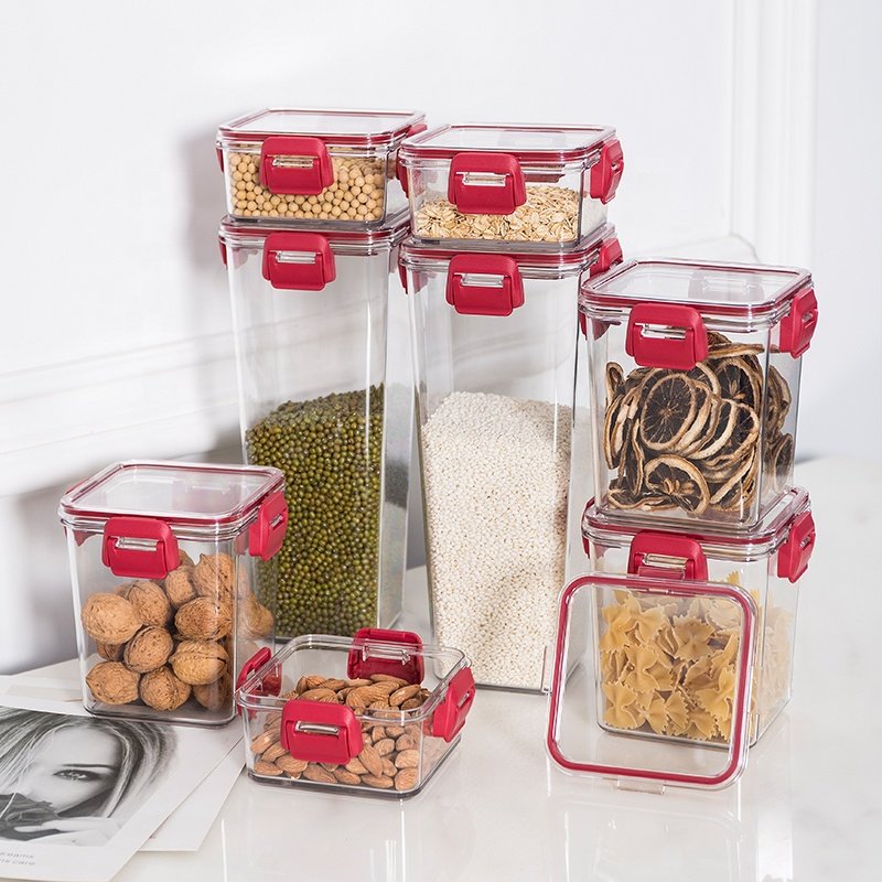 AOHEA 1.35L Modern Rectangular Plastic Food Storage Container Best Quality BPA Free with Lids for Fresh Preservation Load 5kg