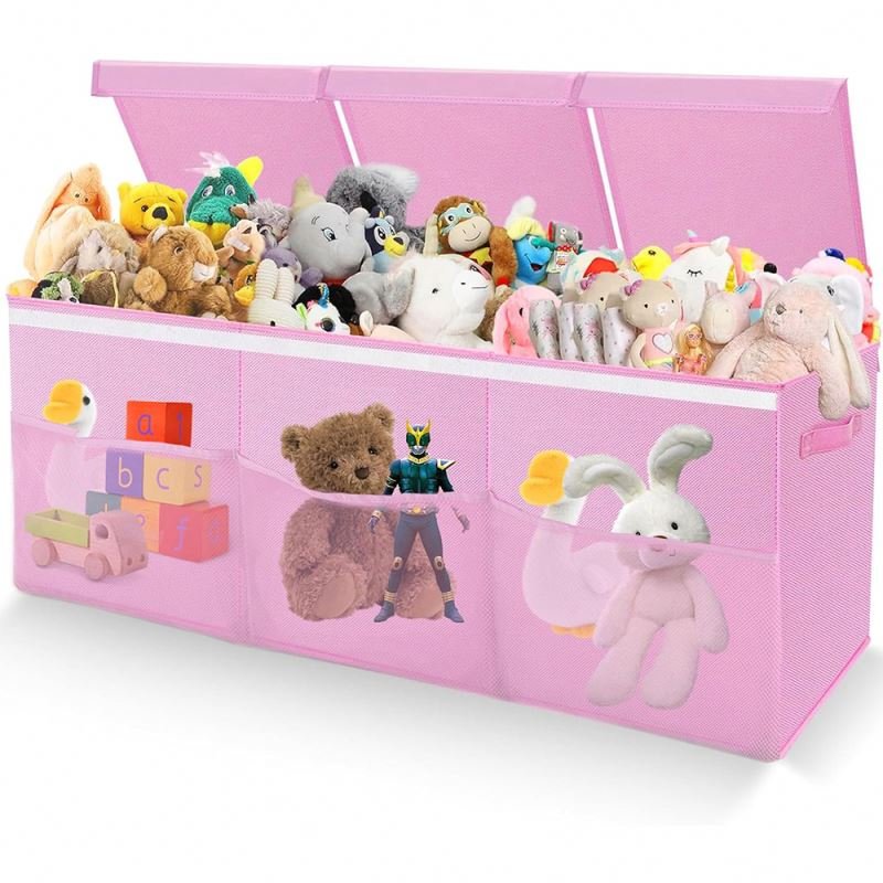 High quality Low Price Cartoon Fabric Toy Chest Custom Pattern Large Capacity Foldable Toy Storage Box