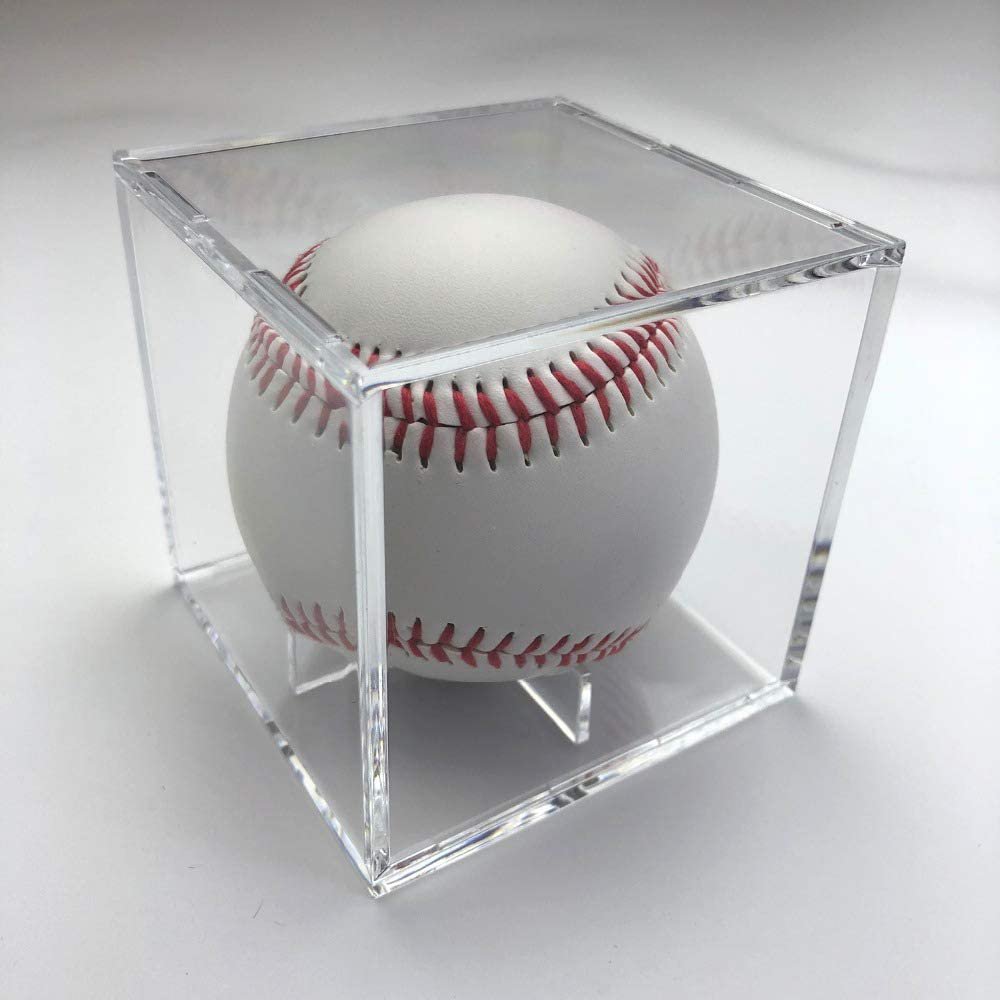 Clear Cube Box Organizer Stand Storage Box Acrylic Baseball Hat Display Case With Black Plinth
